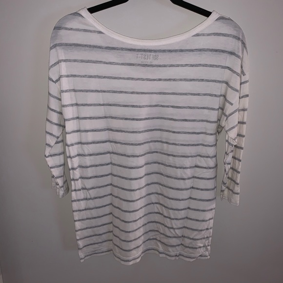 White and Gray striped top - Picture 2 of 2